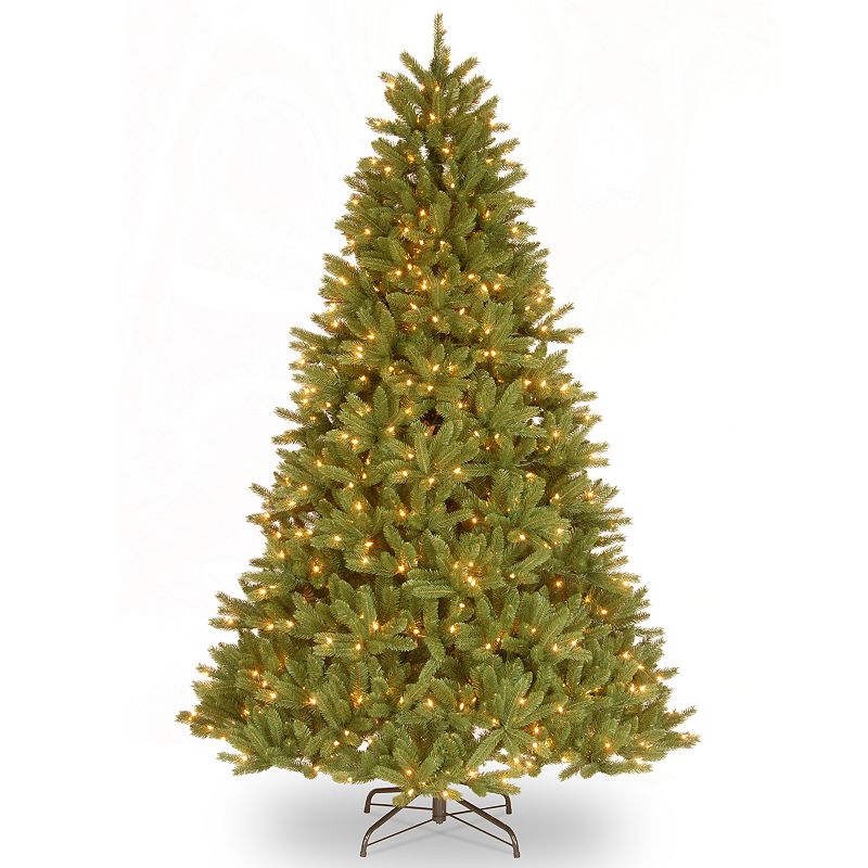 7.5-ft. Pre-Lit Feel Real Grande Fir Medium Artificial Christmas Tree, 