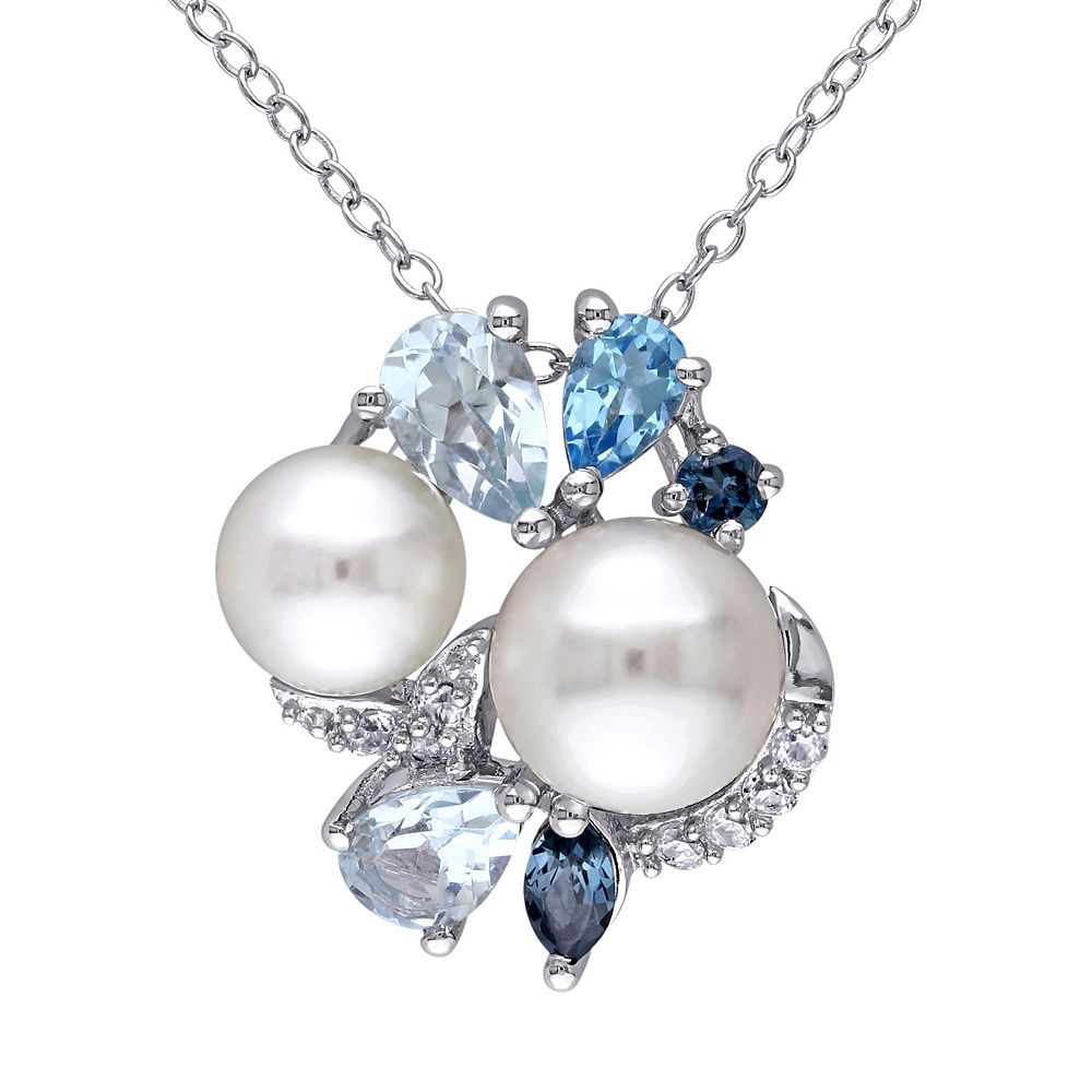 送料無料】 ステラ グレース レディース ネックレス・チョーカー・ペンダントトップ アクセサリー Stella Grace Sterling  Silver Blue Topaz Lab-Created White Sapphire & Freshwater Cultured Pearl  Pendant Multi/None Stella Grace Sterling Silver Lab-Created Blue ... 【送料無料】 ステラ グレース レディース ネックレス・チョーカー・ペンダントトップ アクセサリー Stella Grace Lab-Created Blue & White Sapphire Sterling Silver Twist Pendant Necklace Blue