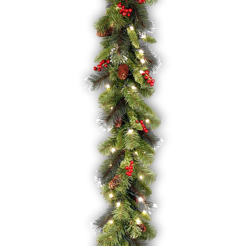 9-ft. Pre-Lit Glitter Bristle, Pinecones & Berry Crestwood Spruce Christmas