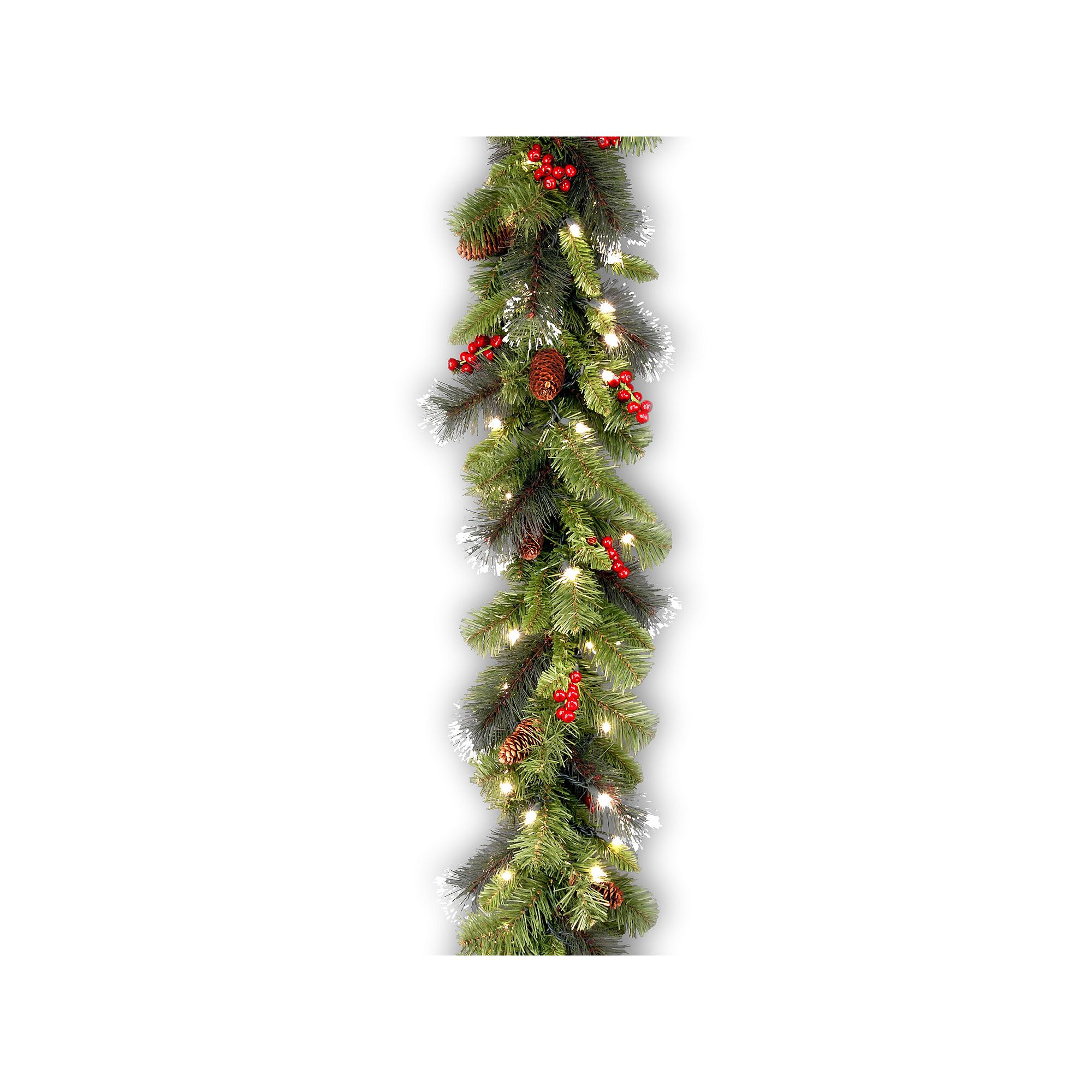 9-ft. Pre-Lit Glitter Bristle, Pineone & Berry Crestwood Spruce Artificial 