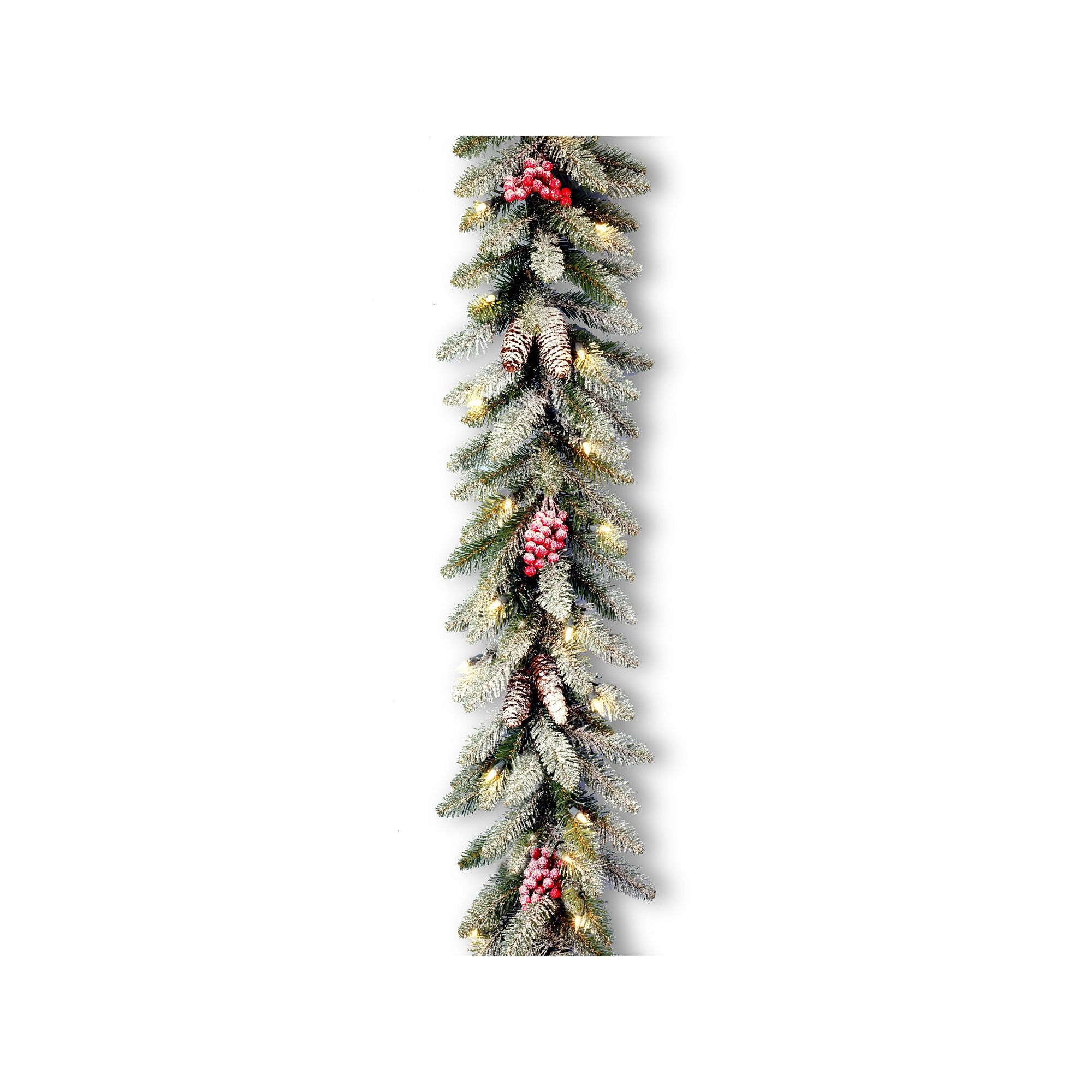 9-ft. Pre-Lit Snow, Berry & Pinecone Dunhill Fir Artificial Christmas Garla