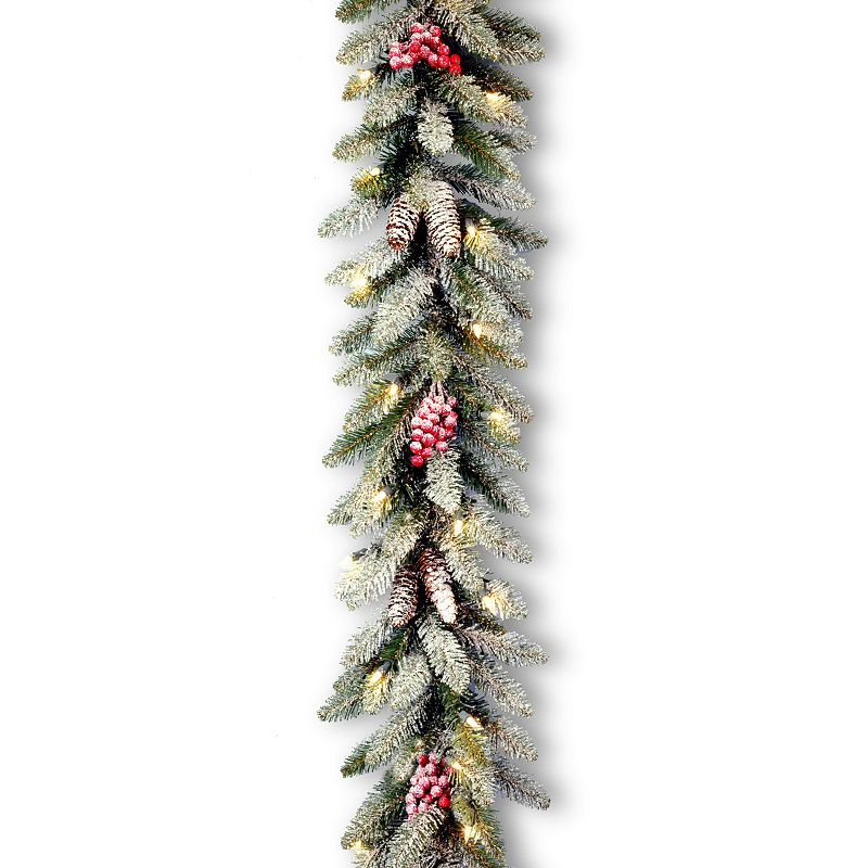 9-ft. Pre-Lit Snow, Berry & Pinecone Dunhill Fir Artificial Christmas Garla