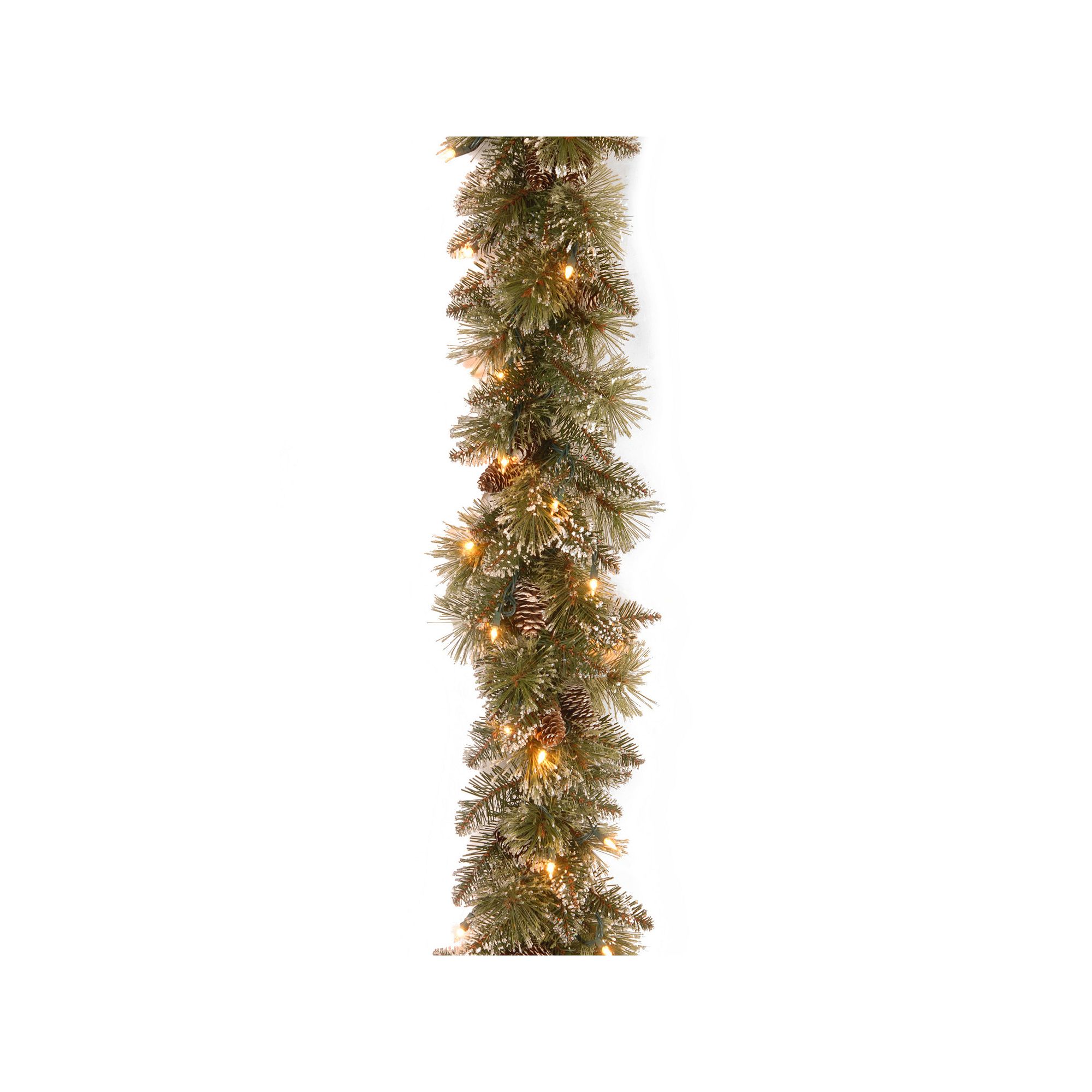 6-ft. Pre-Lit LED Glittery Bristle Pine Artificial Garland, Green