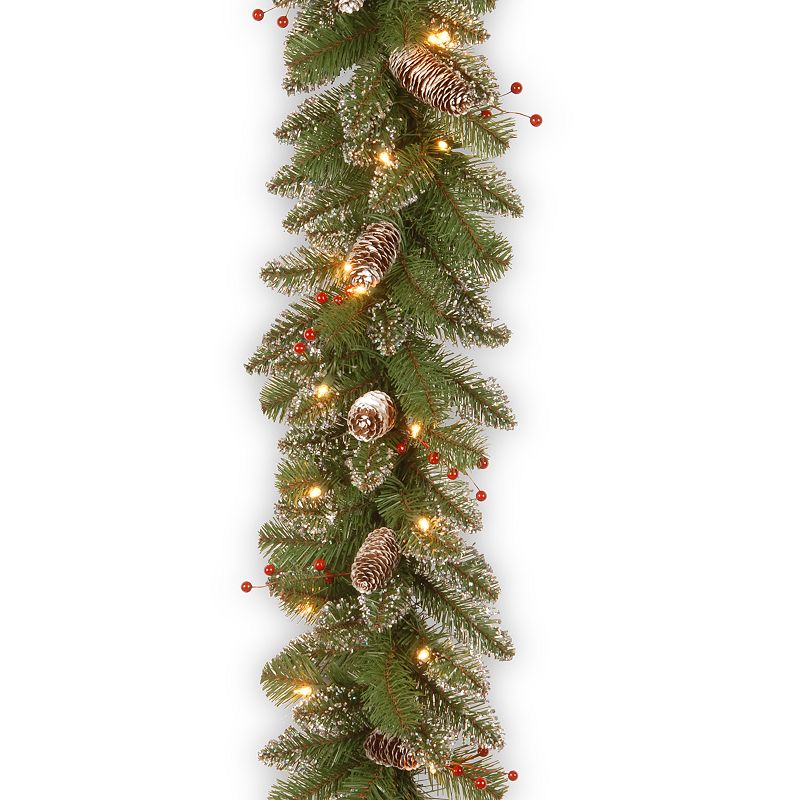 9-ft. Pre-Lit Glittery Pinecone & Berry Mountain Spruce Artificial Garland,