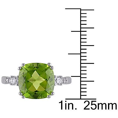 Stella Grace 10k White Gold Peridot, Lab-Created White Sapphire & Diamond Accent Ring