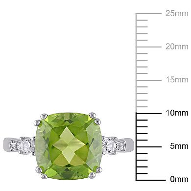 Stella Grace 10k White Gold Peridot, Lab-Created White Sapphire & Diamond Accent Ring