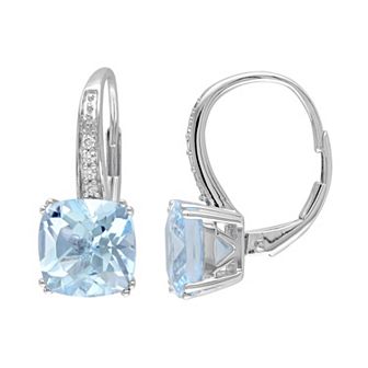 Stella Grace Sky Blue Topaz & Diamond Accent 10k White Gold Drop Earrings