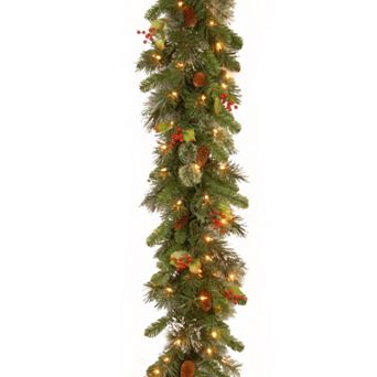 National Tree Company 9-ft. Pre-Lit Berry, Pinecone & Snowflake Garland