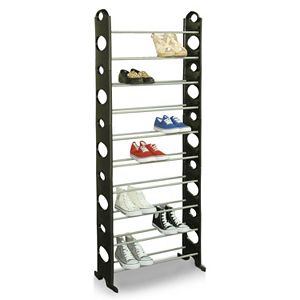 Simplify 10 Tier Mobile Rolling Shoe Rack