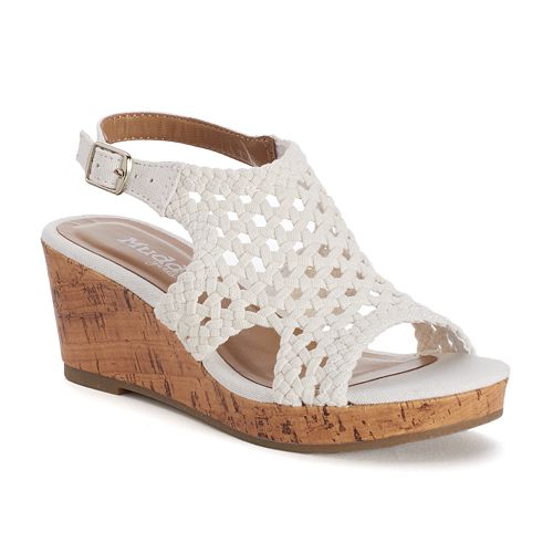 mudd crochet wedge sandals