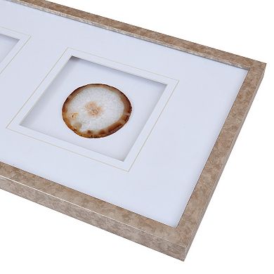 Madison Park Natural Agate Trio Stone Framed Wall Art