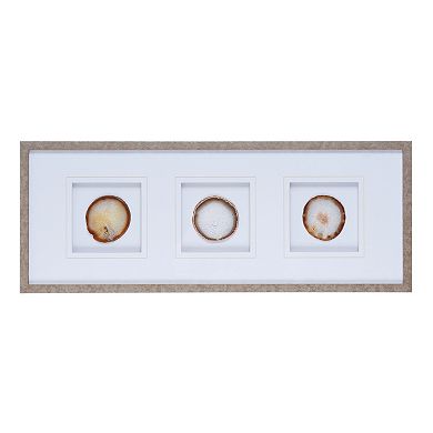 Madison Park Natural Agate Trio Stone Framed Wall Art