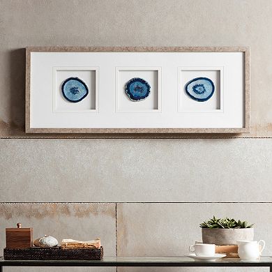 Madison Park Blue Agate Trio Framed Wall Art