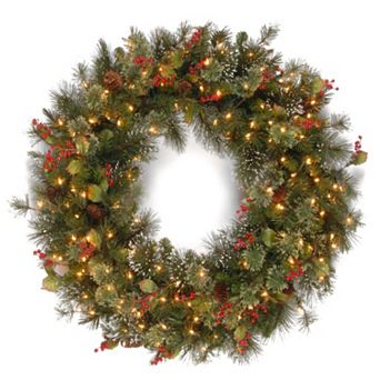 48 in Pre-Lit Wintry Pine Artificial Wreath