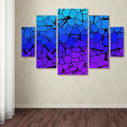 Trademark Fine Art ”Crystals Of Blue And Purple” 5-pc. Wall Art Set