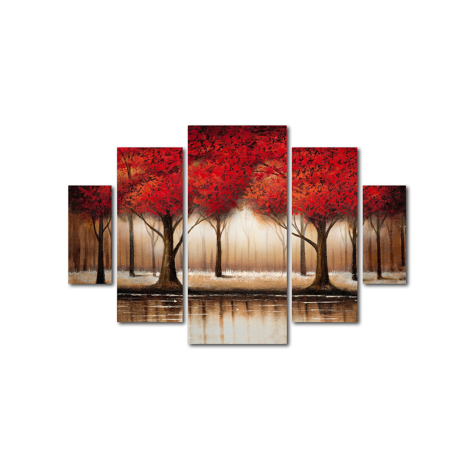 Trademark Fine Art Parade Of Red Trees 5-pc. Wall Art Set