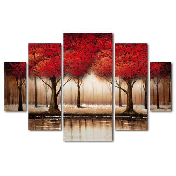 Trademark Fine Art ''Parade Of Red Trees'' 5-pc. Wall Art Set