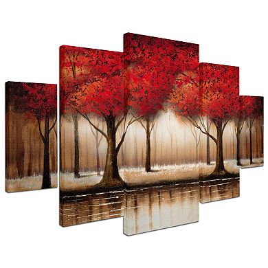 Trademark Fine Art ''Parade Of Red Trees'' 5-pc. Wall Art Set