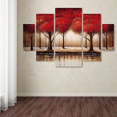 Trademark Fine Art ''Parade Of Red Trees'' 5-pc. Wall Art Set