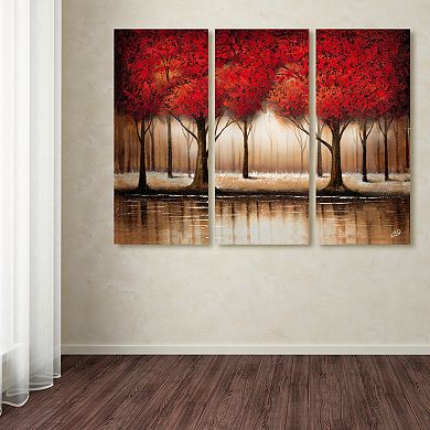 Trademark Fine Art ''Parade Of Red Trees'' 3-pc. Wall Art Set