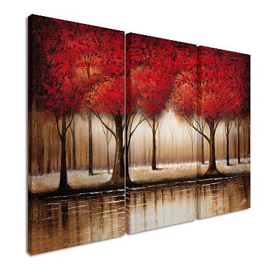 Trademark Fine Art ''Parade Of Red Trees'' 3-pc. Wall Art Set