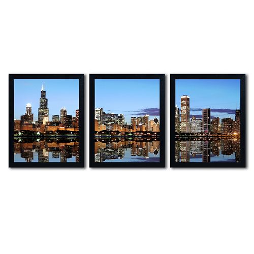 Trademark Fine Art ''Chicago IL'' 3-pc. Wall Art Set