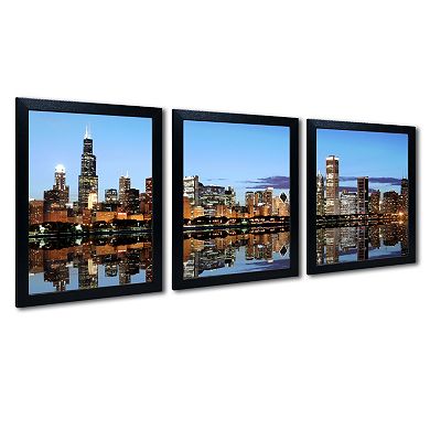 Trademark Fine Art ''Chicago IL'' 3-pc. Wall Art Set