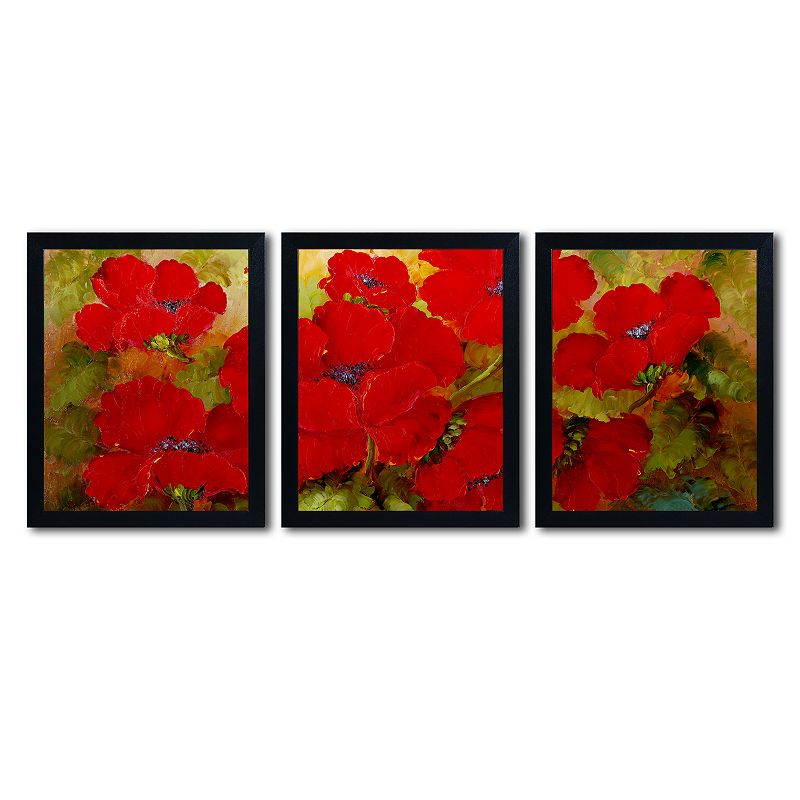84820997 Trademark Fine Art Poppies 3-pc. Framed Wall Art,  sku 84820997