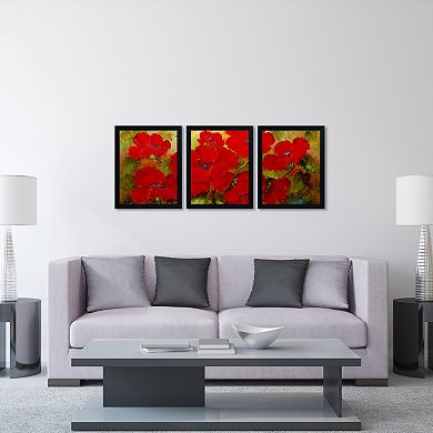 Trademark Fine Art ''Poppies'' 3-pc. Framed Wall Art
