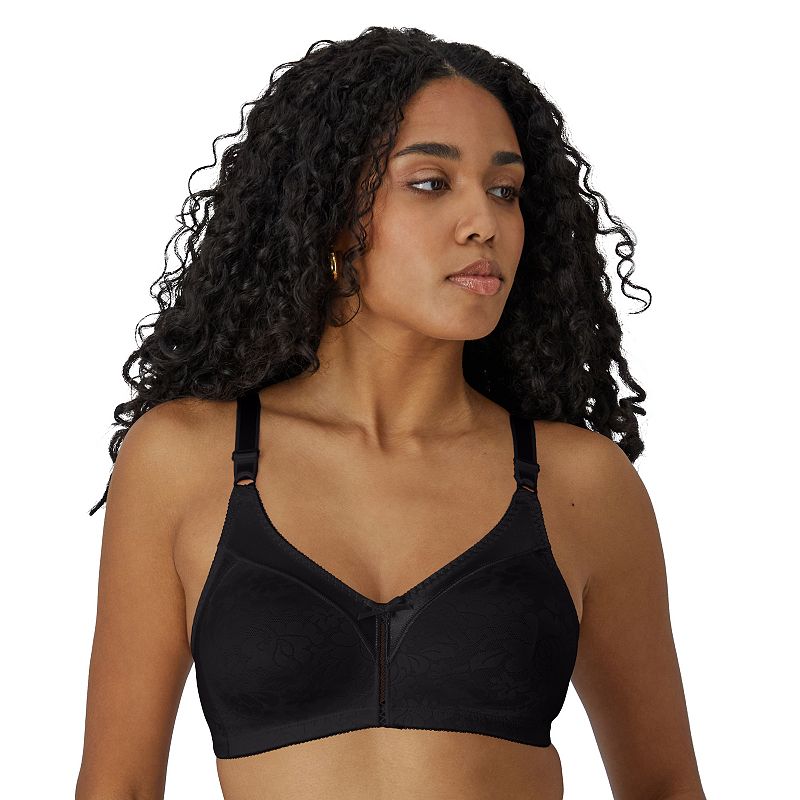 Bali Double Support Lace Full-Figure Wireless Bra DF3372, Women's, Size: 42 B, Black