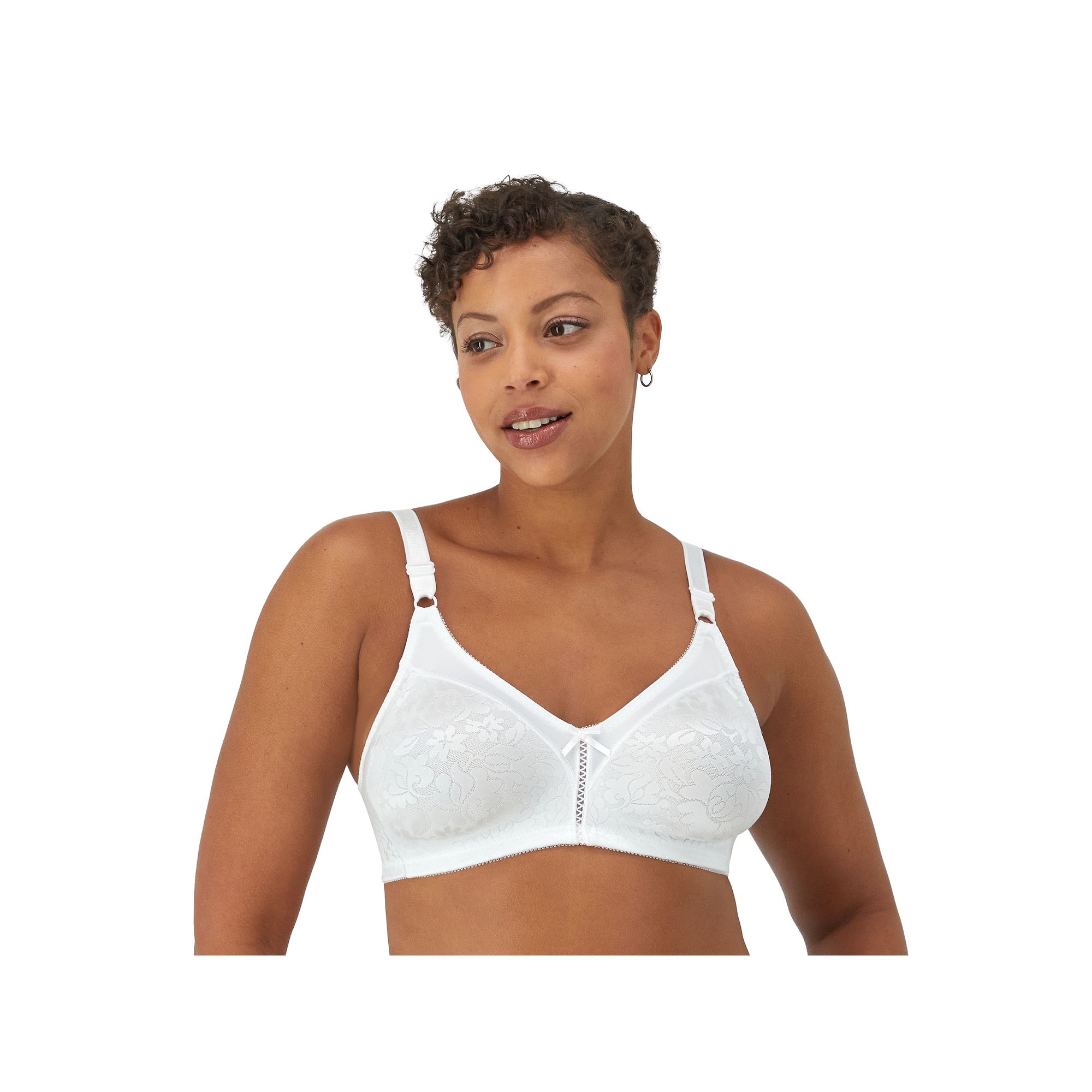 Bali Double Support Lace Full-Figure Wireless Bra DF3372, Womens, Size: 36