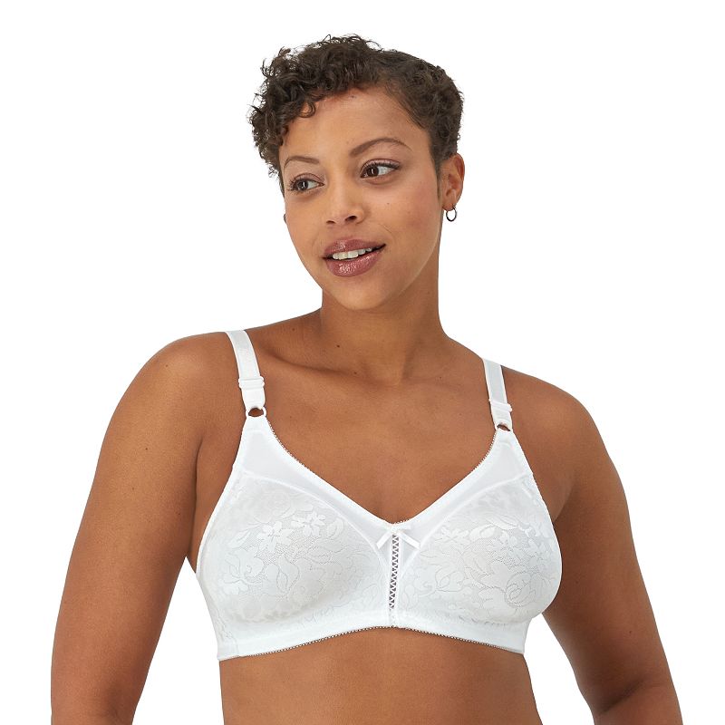 Bali Double Support Lace Full-Figure Wireless Bra DF3372, Women's, Size: 34 B, White