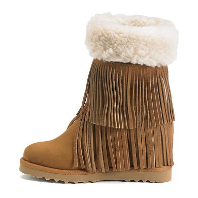 Madden Sleet Women's Fringe Wedge Boots