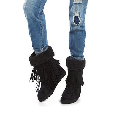 Madden Girl Sleet Women's Fringe Wedge Boots