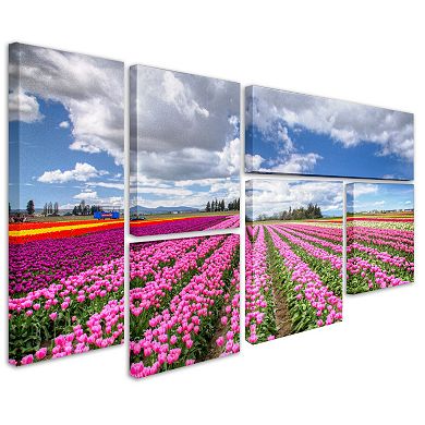 Trademark Fine Art ''Tulip Field'' 6-pc. Wall Art Set
