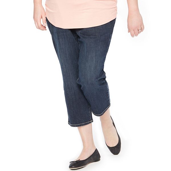 Plus Size Maternity Oh Baby By Motherhood Secret Fit Belly Capri Jeans