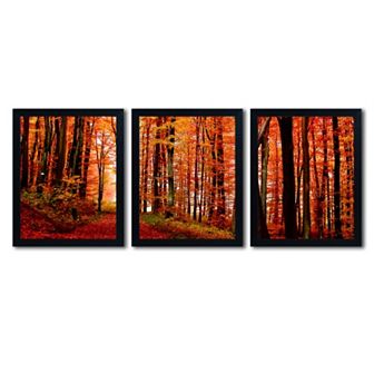 Trademark Fine Art ''The Red Way'' 3 pc Canvas Wall Art Set