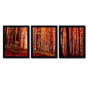 Trademark Fine Art ''The Red Way'' 3 pc Canvas Wall Art Set