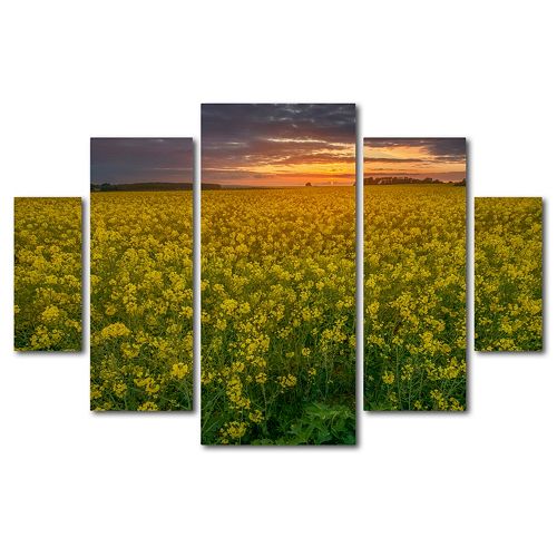 Trademark Fine Art ”Yellow Planet” 5-piece Canvas Wall Art Set