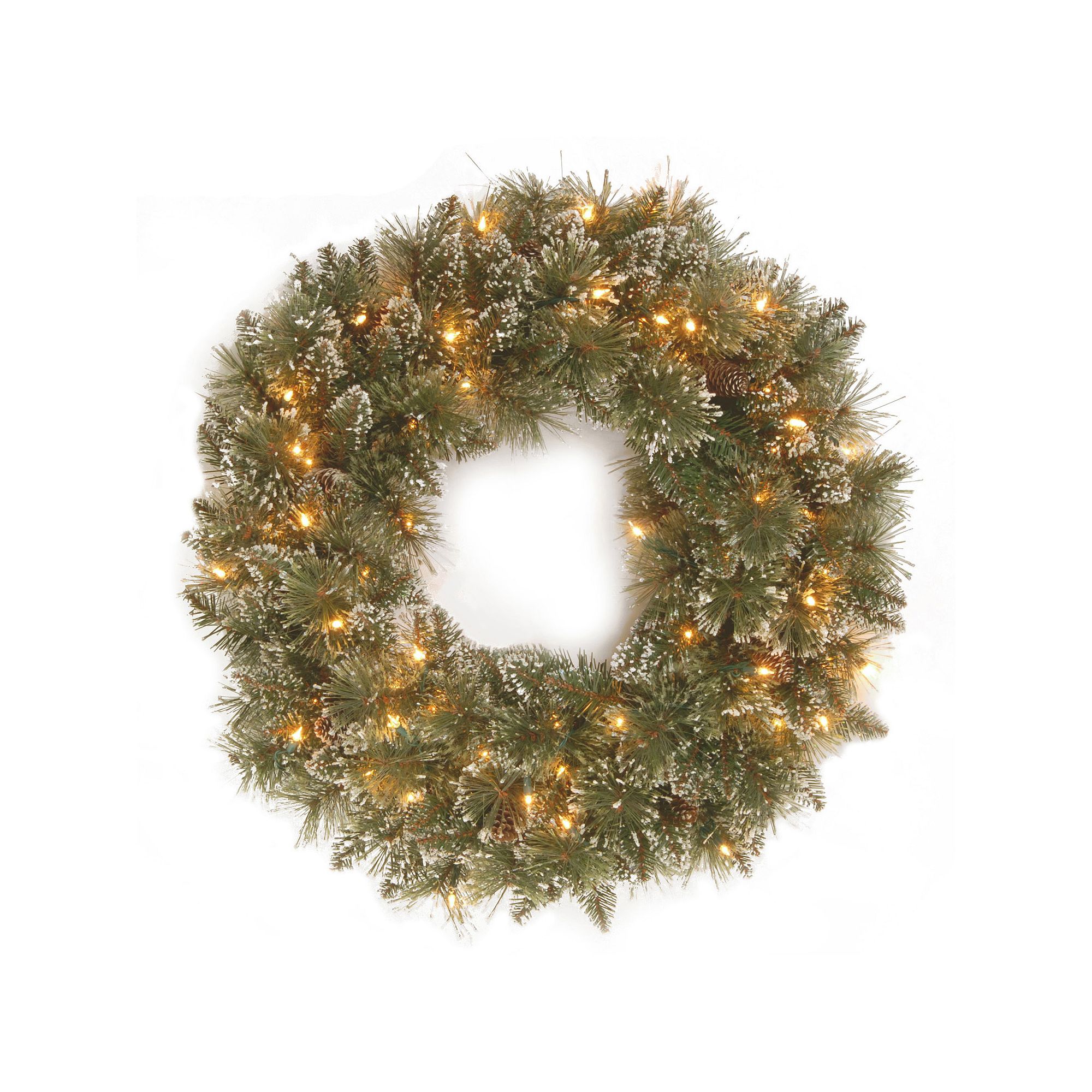 National Tree Company 24-in. Pre-Lit Artificial Glitter Bristle Pine Wreath