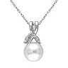 Stella Grace 10k White Gold Diamond Accent & Freshwater Cultured Pearl Pendant
