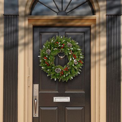 24-in. Artificial Frosted Berry Wreath