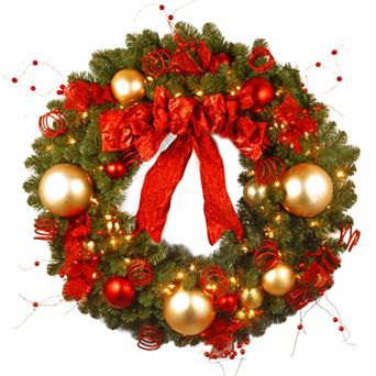 National Tree Company 36 in Pre-Lit Artificial Decorative Collection Cozy Christmas Wreath