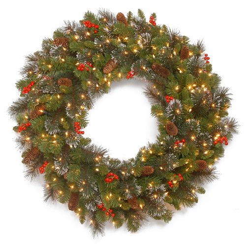 30-in. LED Artificial Bristle, Pinecone & Berry Crestwood Spruce Wreath