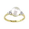 Stella Grace 10k Gold 1/8 Carat T.W. Diamond & Freshwater Cultured Pearl Ring