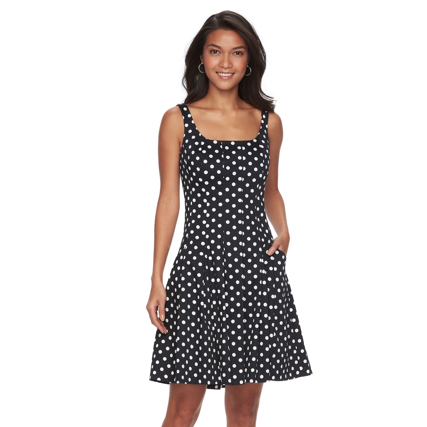 chaps polka dot dress