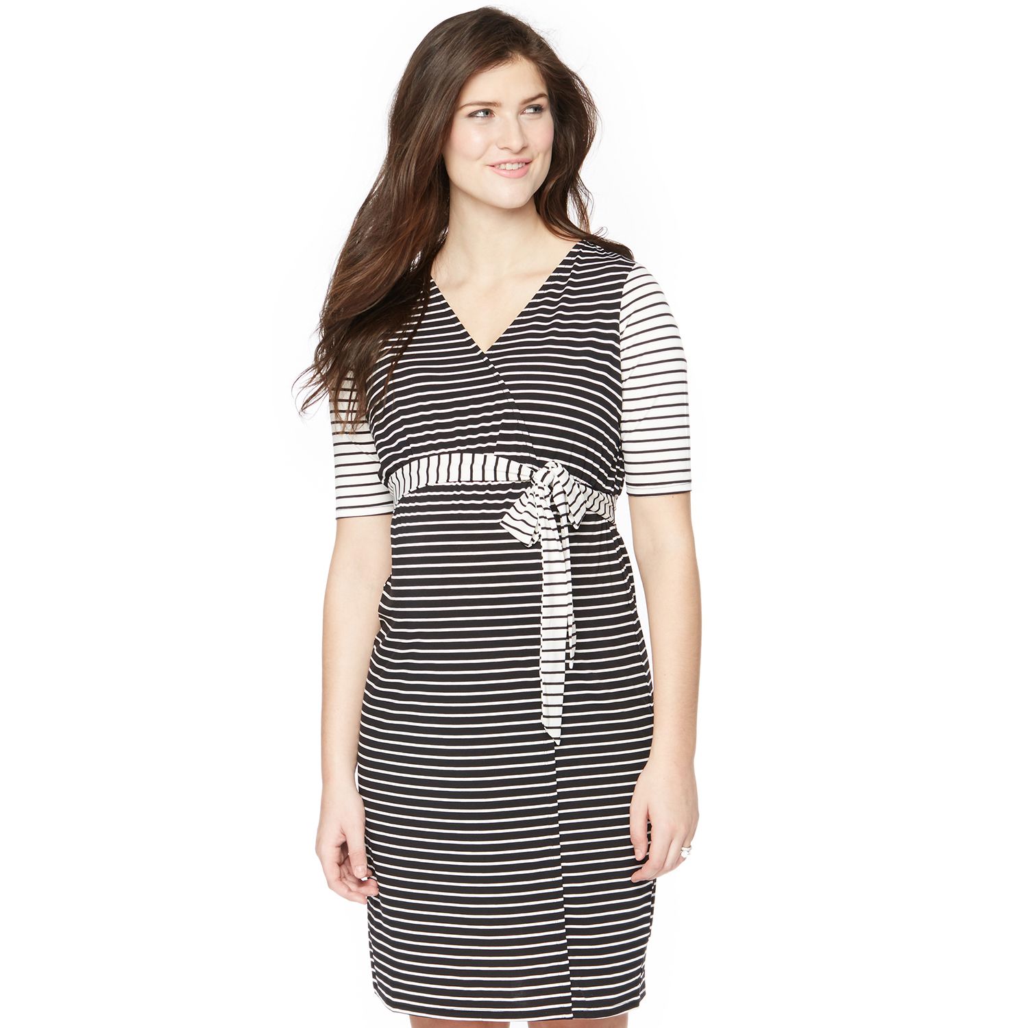 faux wrap maternity dress