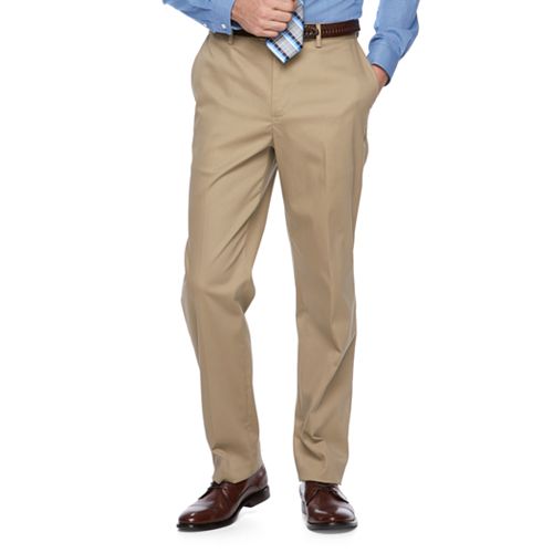 Men's Croft & Barrow® ClassicFit FlatFront NoIron Stretch Khaki Pants