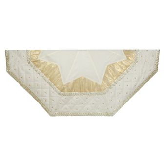 Kurt Adler Ivory Quilted Border Tree Skirt