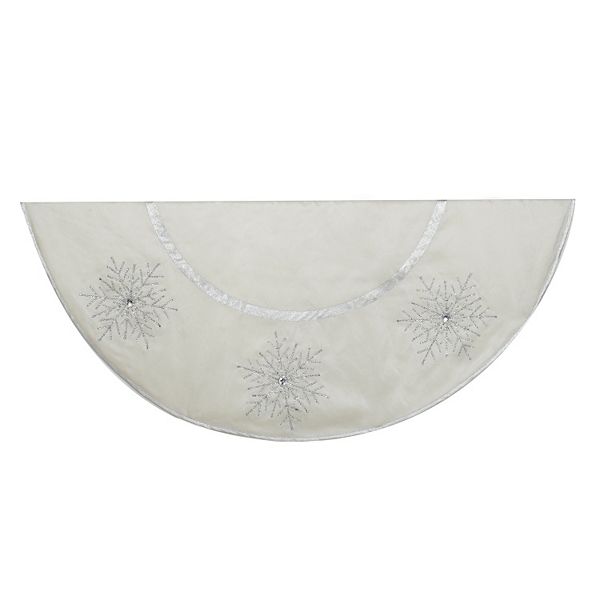 Kurt Adler Ivory Crystal Lace Snowflake Tree Skirt